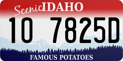 ID license plate 1O7825D