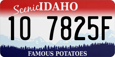 ID license plate 1O7825F