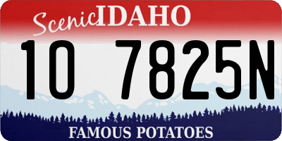 ID license plate 1O7825N