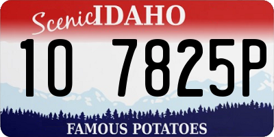 ID license plate 1O7825P