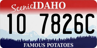 ID license plate 1O7826C