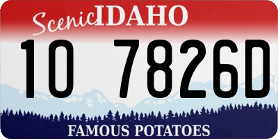 ID license plate 1O7826D