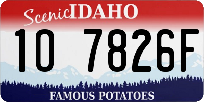 ID license plate 1O7826F