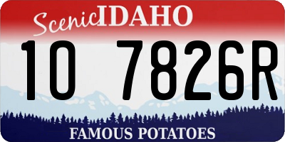 ID license plate 1O7826R