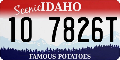 ID license plate 1O7826T