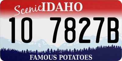ID license plate 1O7827B