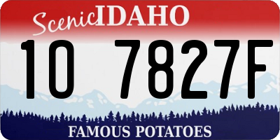 ID license plate 1O7827F