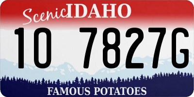 ID license plate 1O7827G