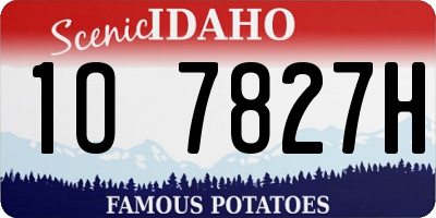 ID license plate 1O7827H