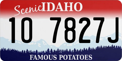 ID license plate 1O7827J