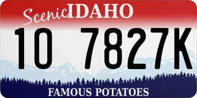 ID license plate 1O7827K