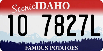 ID license plate 1O7827L