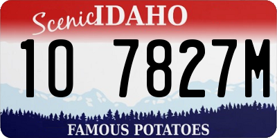 ID license plate 1O7827M