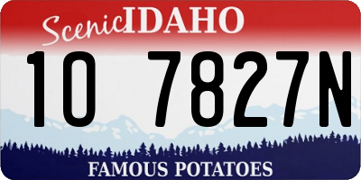 ID license plate 1O7827N