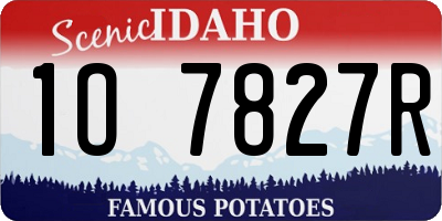 ID license plate 1O7827R
