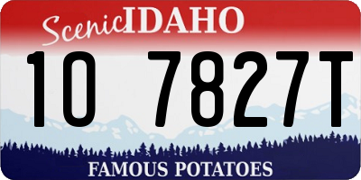 ID license plate 1O7827T
