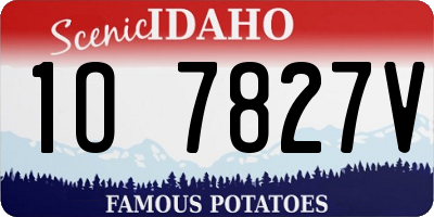 ID license plate 1O7827V