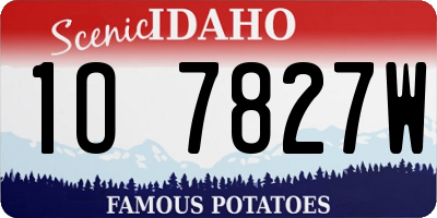 ID license plate 1O7827W