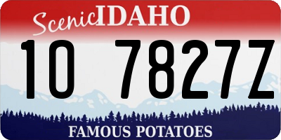 ID license plate 1O7827Z