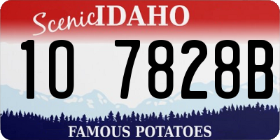 ID license plate 1O7828B
