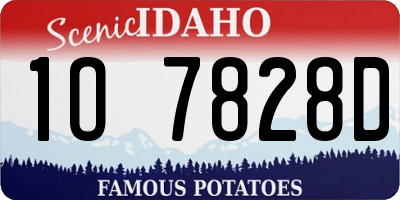 ID license plate 1O7828D