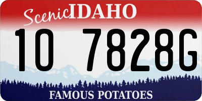 ID license plate 1O7828G