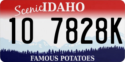 ID license plate 1O7828K