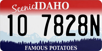 ID license plate 1O7828N
