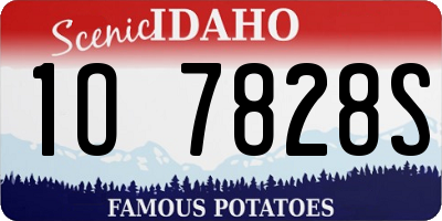ID license plate 1O7828S