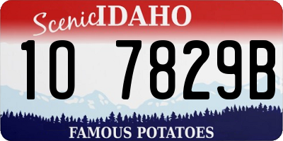 ID license plate 1O7829B
