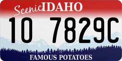 ID license plate 1O7829C