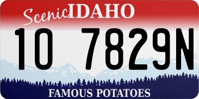 ID license plate 1O7829N
