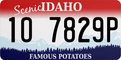 ID license plate 1O7829P