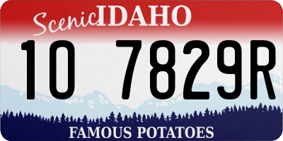 ID license plate 1O7829R