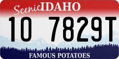 ID license plate 1O7829T