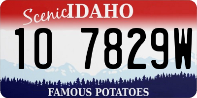 ID license plate 1O7829W