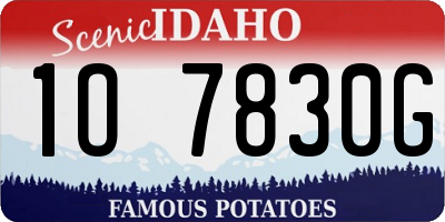 ID license plate 1O7830G