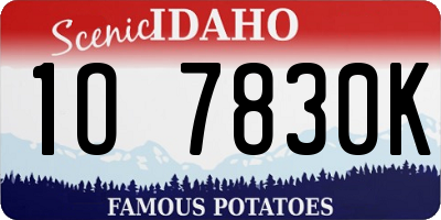 ID license plate 1O7830K