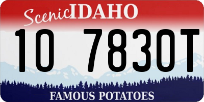 ID license plate 1O7830T
