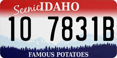 ID license plate 1O7831B