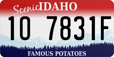 ID license plate 1O7831F