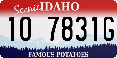 ID license plate 1O7831G