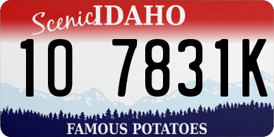 ID license plate 1O7831K