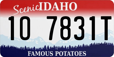 ID license plate 1O7831T