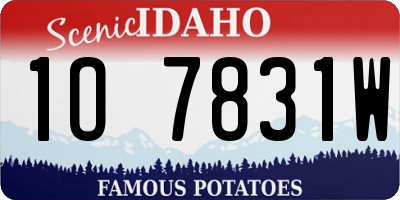 ID license plate 1O7831W