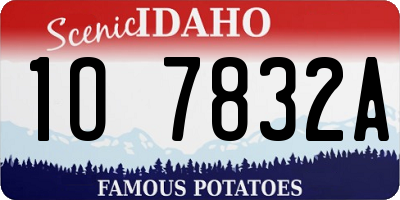ID license plate 1O7832A