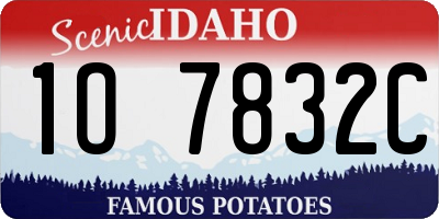ID license plate 1O7832C