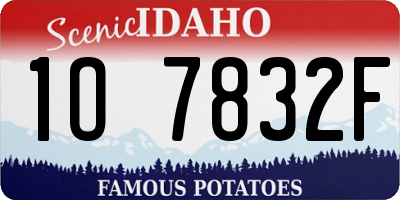 ID license plate 1O7832F
