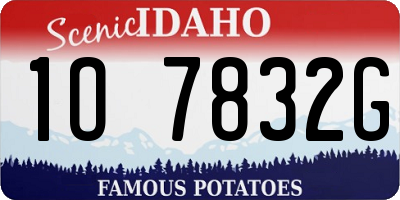 ID license plate 1O7832G
