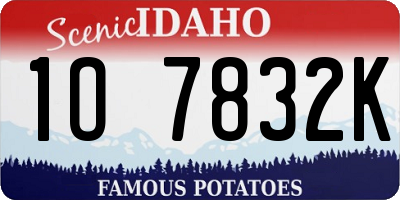 ID license plate 1O7832K